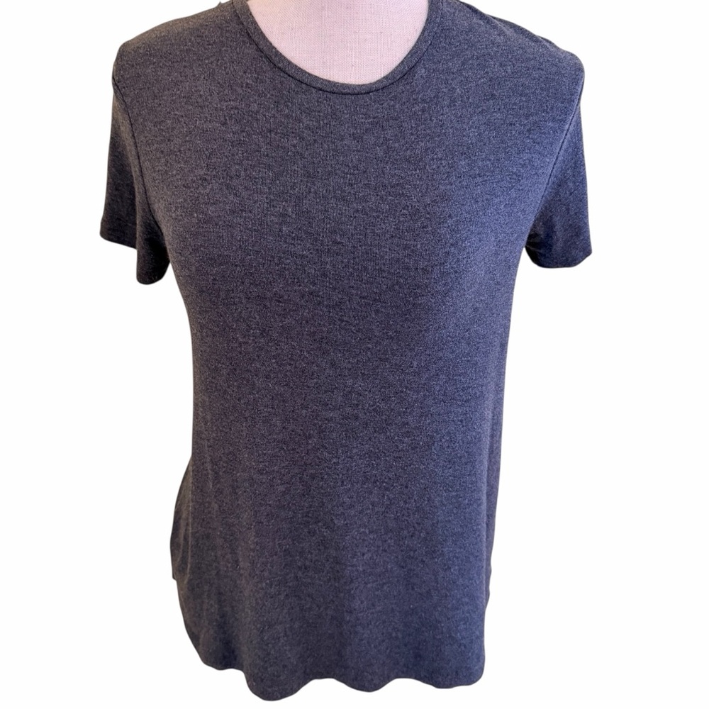 Theory Grey Scoop Neck Short Sleeve Tee P